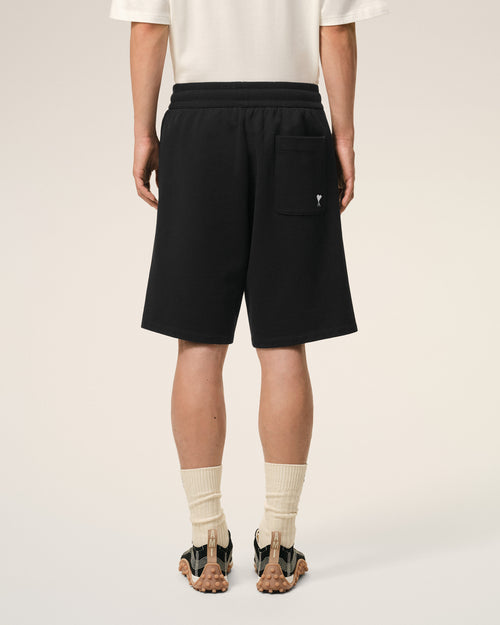 Black Cotton Ami De Coeur Short - Man - 4 - AMI Paris - Ami Paris