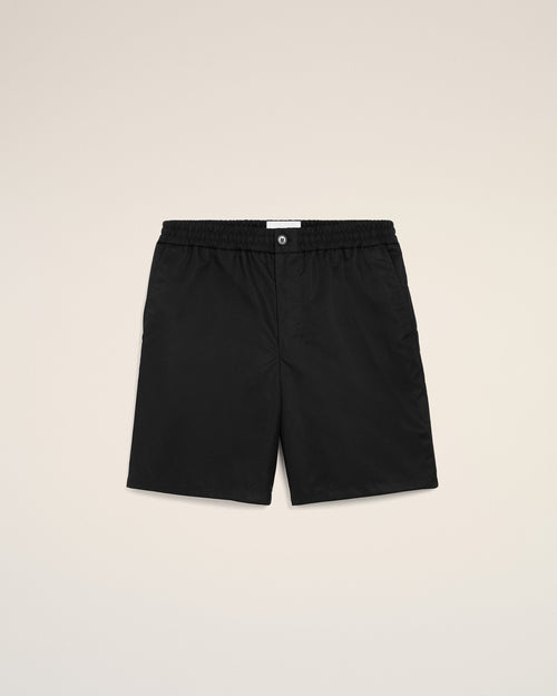 Black Nylon Elasticated Waist Ami De Coeur Stud Shorts - 2 - Ami Paris