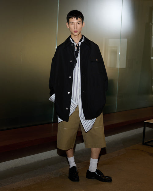 Beige Cotton Worker Bermuda Shorts - Man - 7 - AMI Paris - Ami Paris