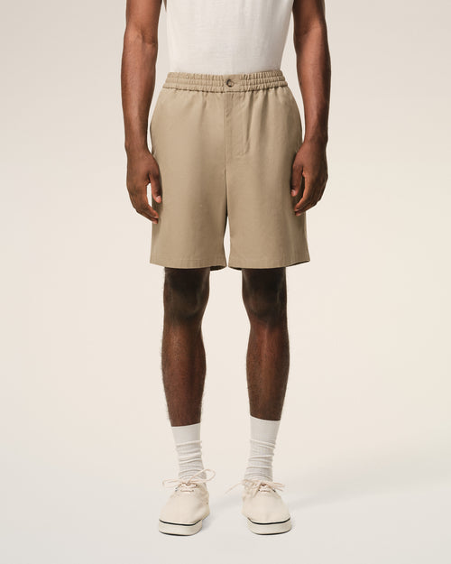 Short Beige Taille Elastiquée Ami De Coeur en Coton - 3 - Ami Paris