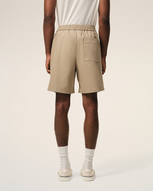 Short Beige Taille Elastiquée Ami De Coeur en Coton - 4 - Ami Paris