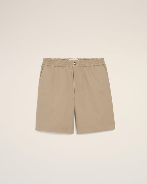 Beige Cotton Elasticated Waist Ami De Coeur Shorts - 2 - Ami Paris