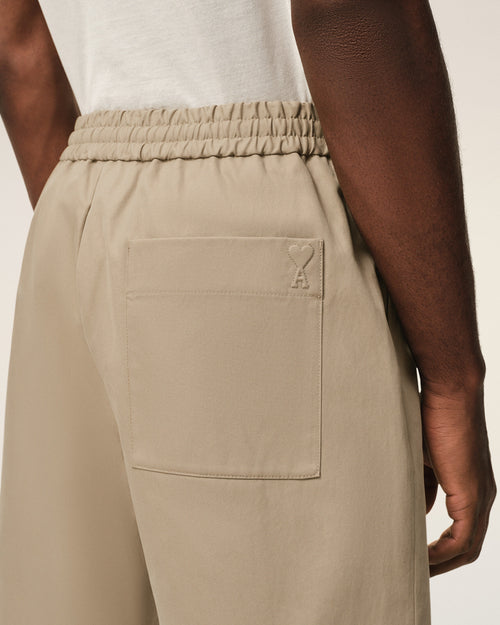 Pantalón corto con cintura elástica Ami de Cœur de algodón beige - Hombre - 5 - AMI Paris - Ami Paris
