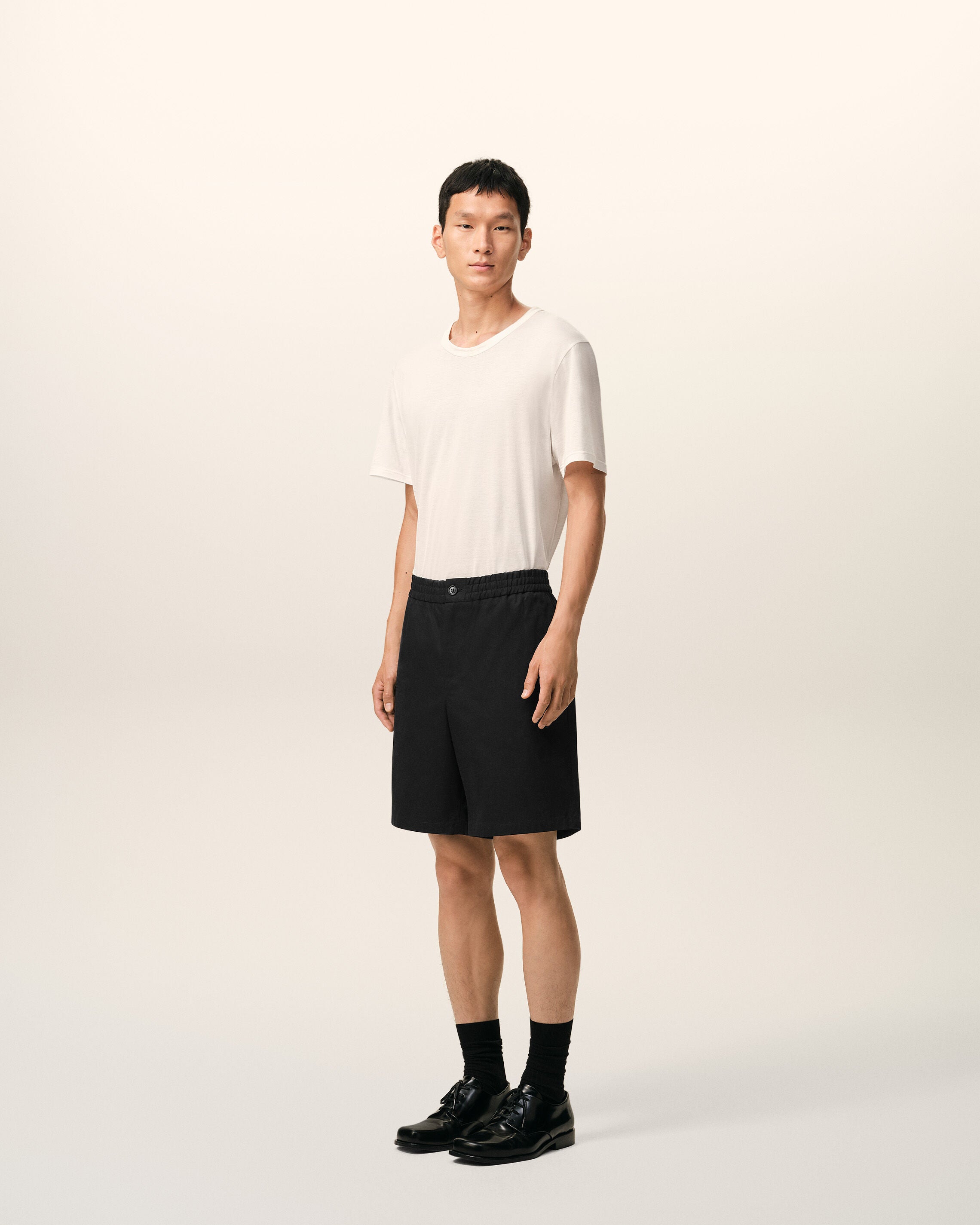 Short Noir Taille Elastiquée Ami De Coeur en Coton - 6