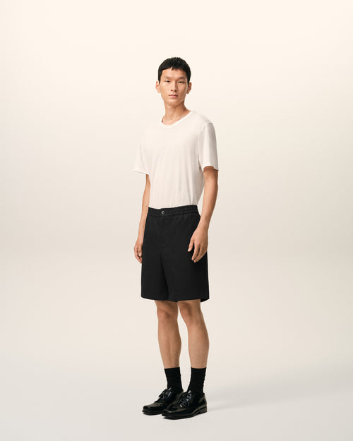 Short Noir Taille Elastiquée Ami De Coeur en Coton - Homme - 6 - AMI Paris - Ami Paris