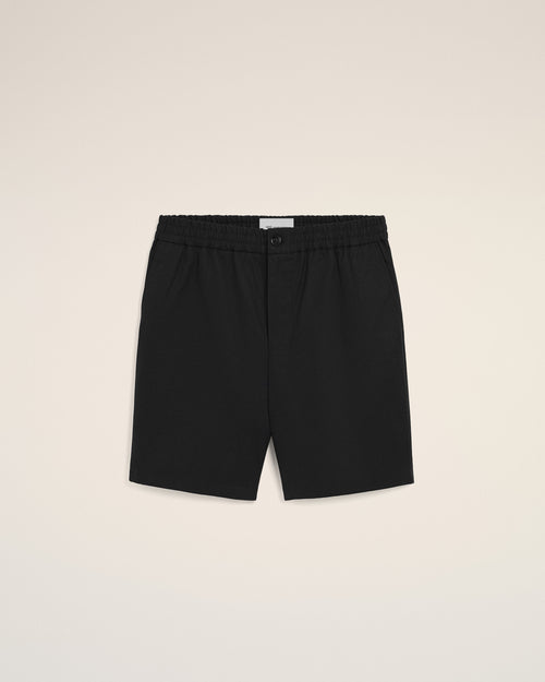 Short Noir Taille Elastiquée Ami De Coeur en Coton - 2 - Ami Paris