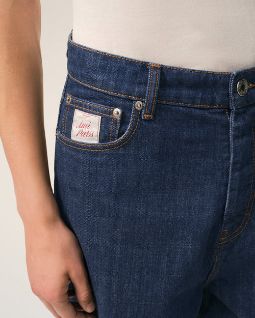 Blue Cotton Shorts With Ami Paris Heritage Label - Man - 5 - AMI Paris - Ami Paris