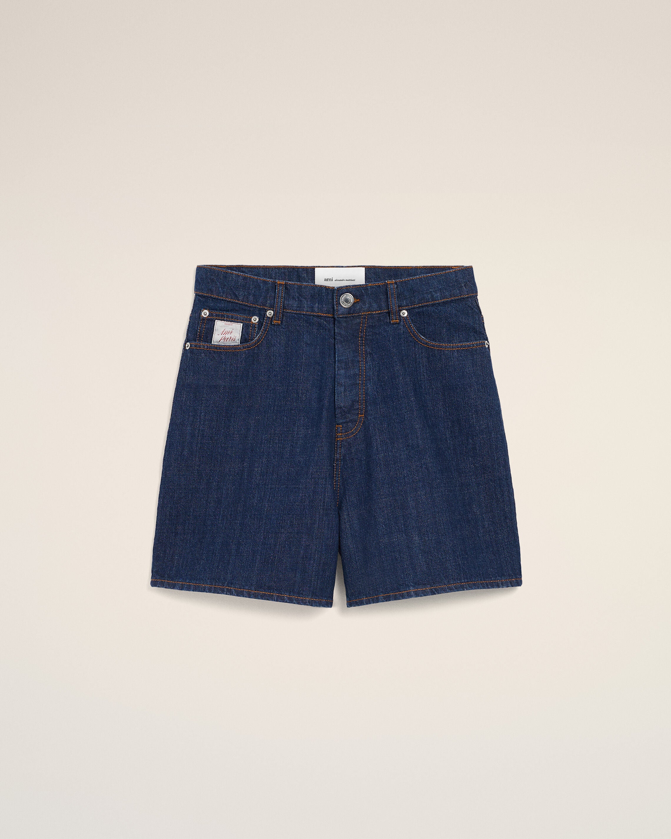 Blue Cotton Shorts With Ami Paris Heritage Label - 1