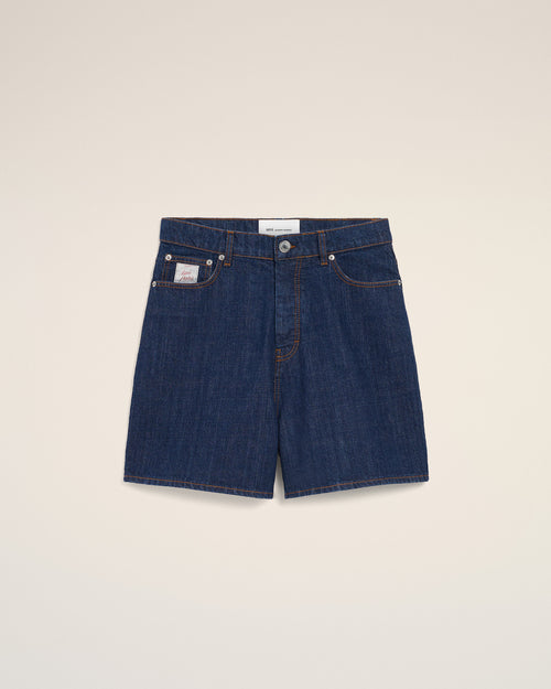 Blue Cotton Shorts With Ami Paris Heritage Label - 2 - Ami Paris