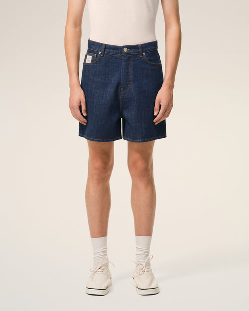 Blue Cotton Shorts With Ami Paris Heritage Label - 3 - Ami Paris