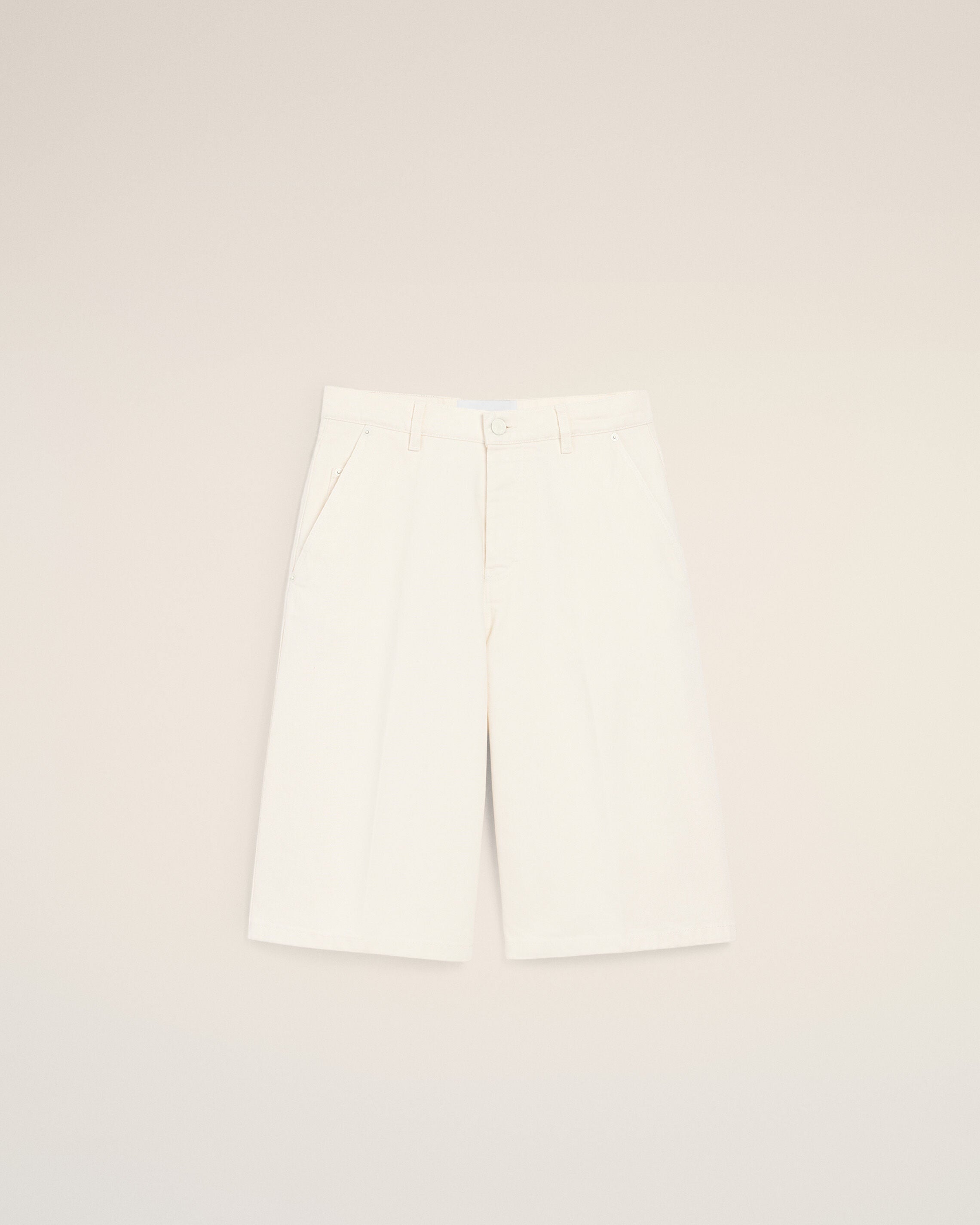 Bermuda Loose Blanc en Coton - 1