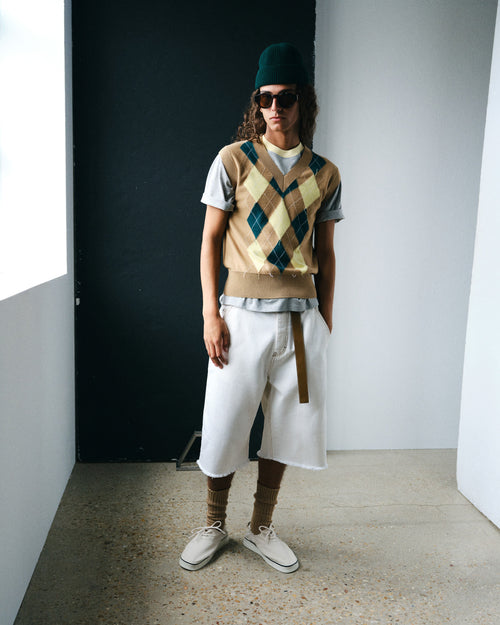 White Cotton Wide Fit Shorts - Man - 7 - AMI Paris - Ami Paris