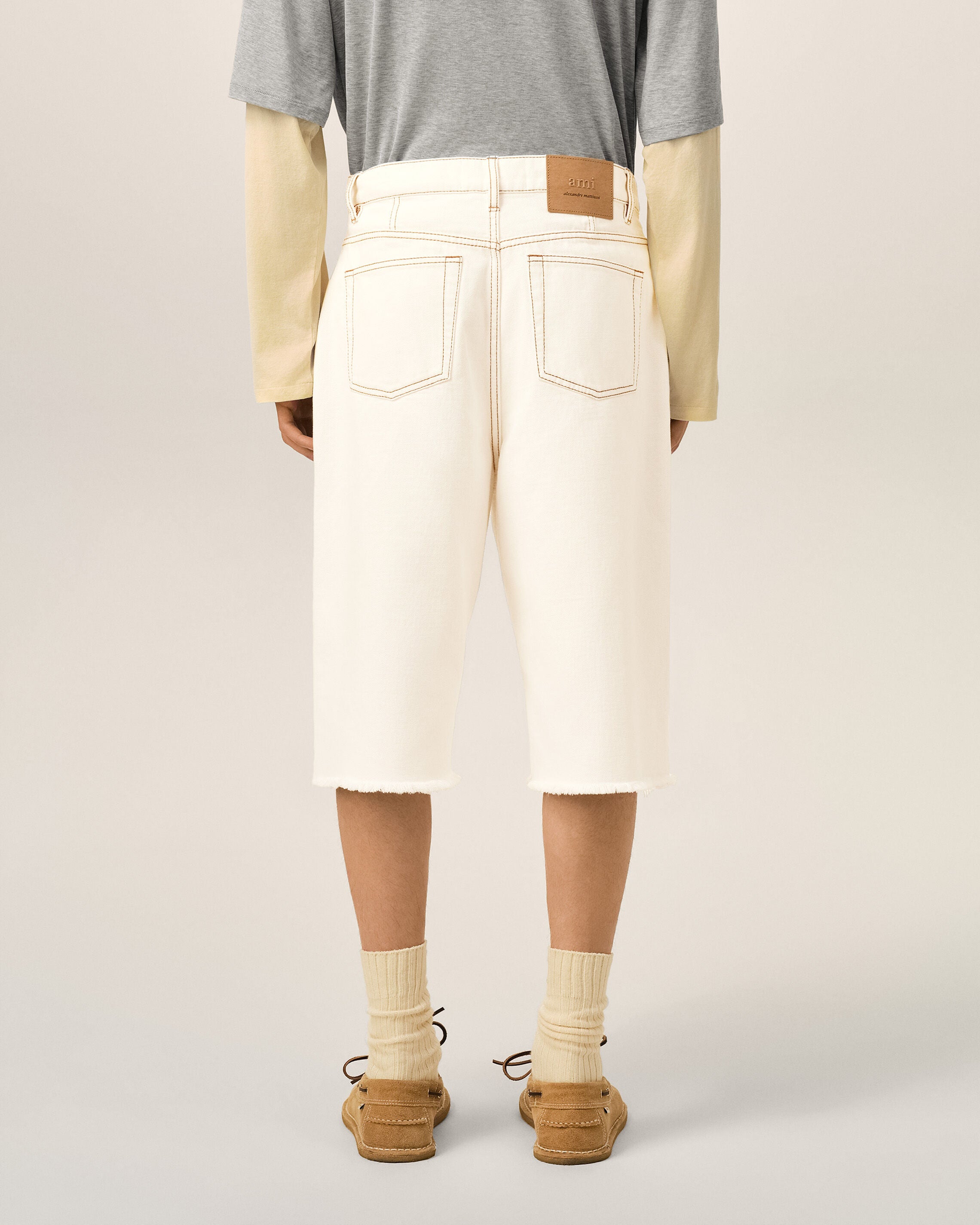 Short Blanc Coupe Wide En Coton - 4