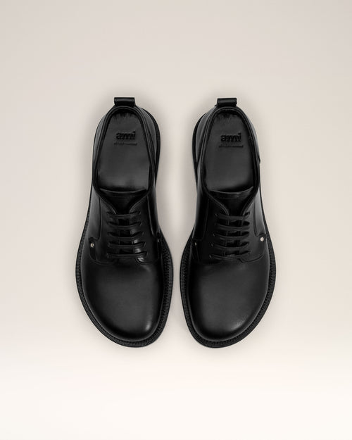 Zapatos Derby con puntera anatómica de piel negra - 5 - Ami Paris