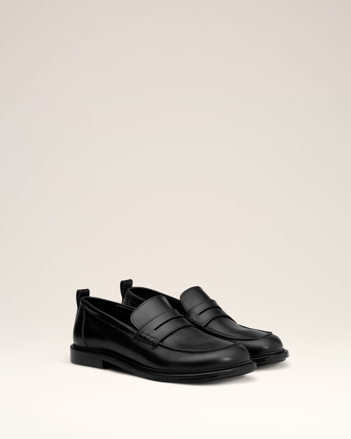 Moccassins Noirs A Bout Anatomique En Cuir - 3