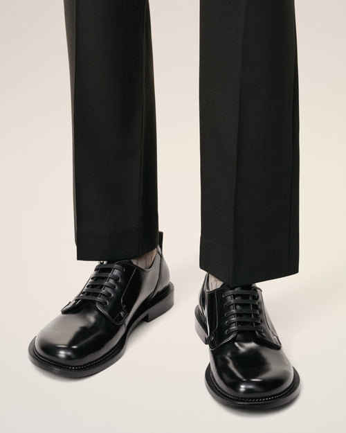 Derbies Noires A Bout Anatomique En Cuir - 2 - Ami Paris