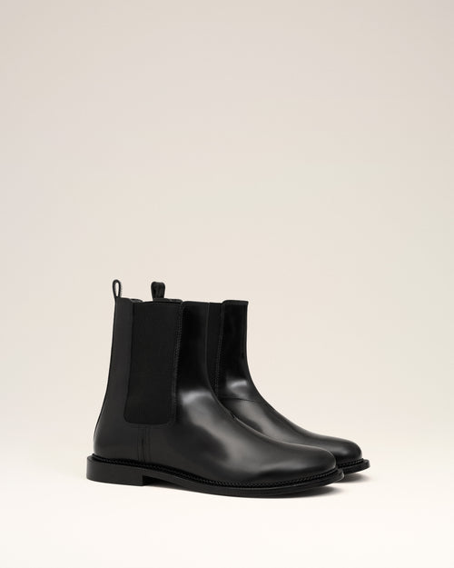 Black Leather Anatomical Toe Chelsea Boots - 3 - Ami Paris