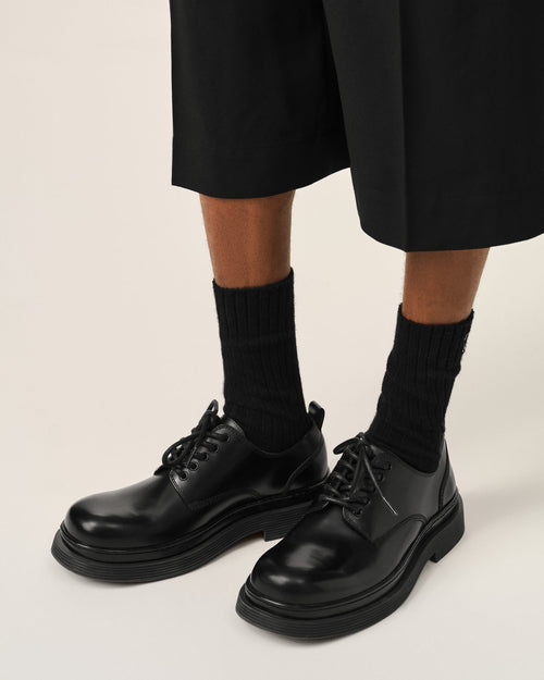 Black cow leather derbies shoes - 1 - Ami Paris