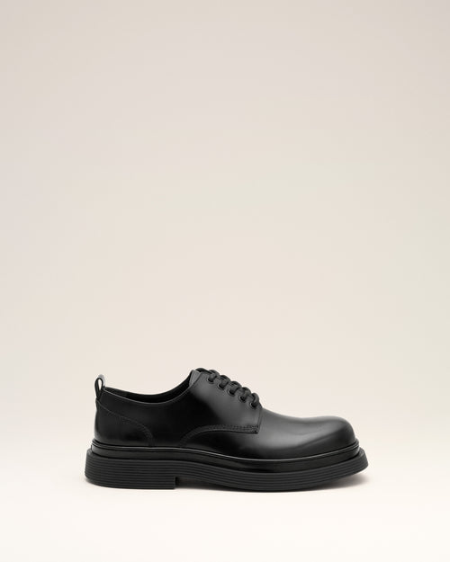 Black cow leather derbies shoes - 2 - Ami Paris