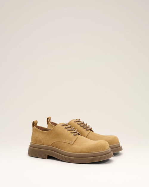 Beige cow leather derbies shoes - Man - 3 - AMI Paris - Ami Paris
