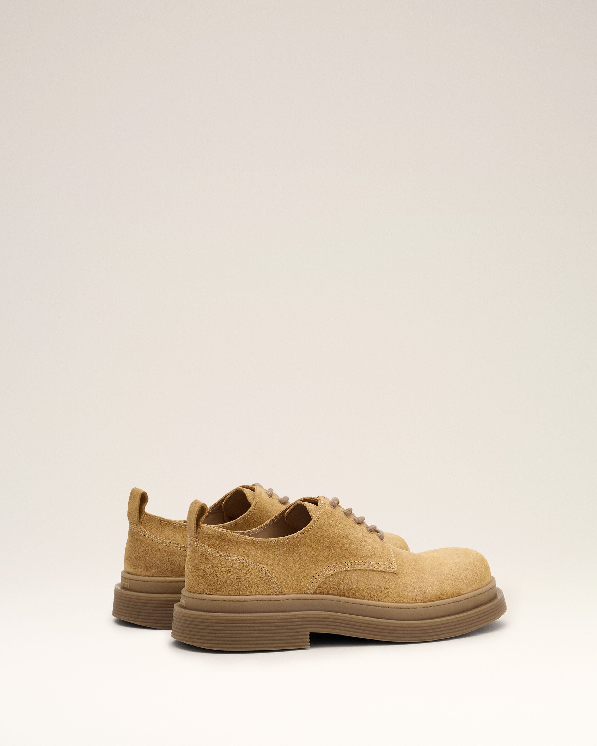 Beige cow leather derbies shoes - 4