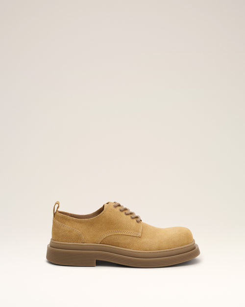 Derbies beige de cuero de becerro - 2 - Ami Paris