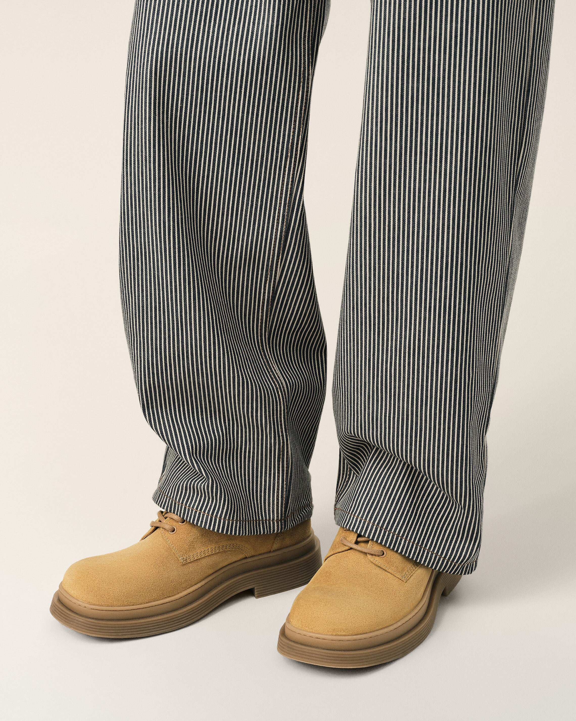Beige cow leather derbies shoes - 2