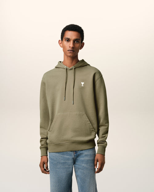 Hoodie Vert Ami de Coeur En Coton - 1 - Ami Paris