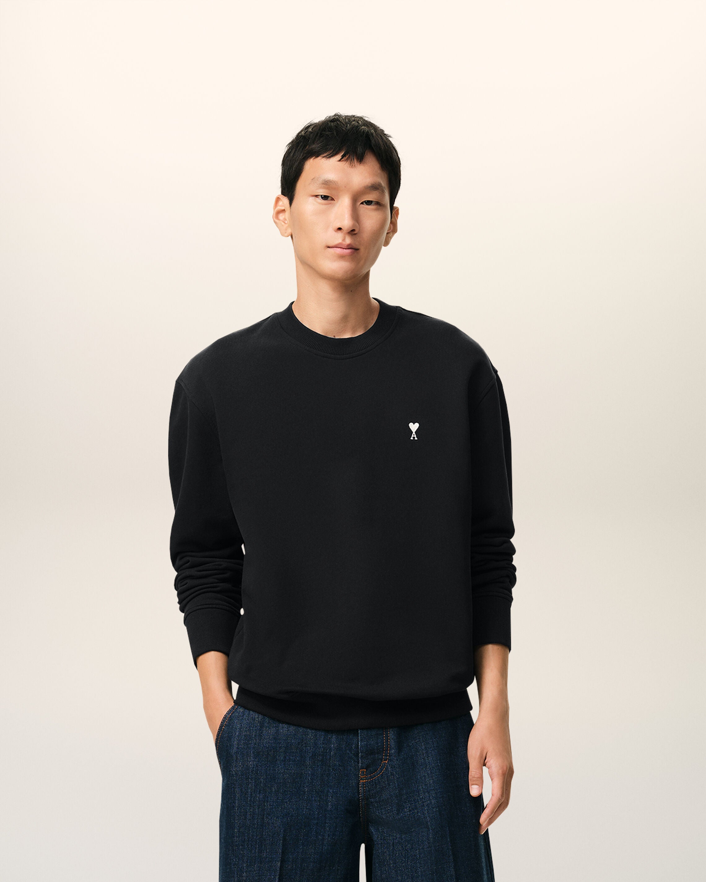 Black Cotton Ami De Coeur Sweatshirt - 2