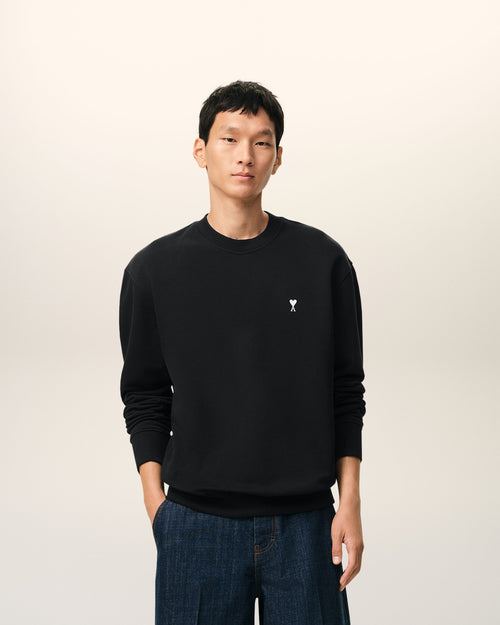 Black Cotton Ami De Coeur Sweatshirt - 1 - Ami Paris