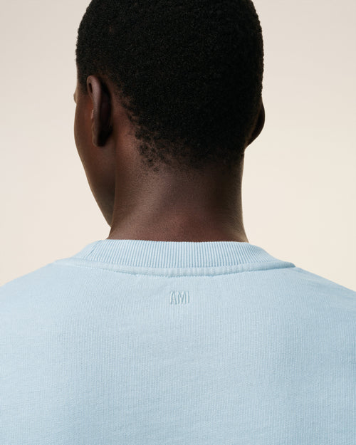 Felpa Ami de Coeur in cotone blu - 4 - Ami Paris