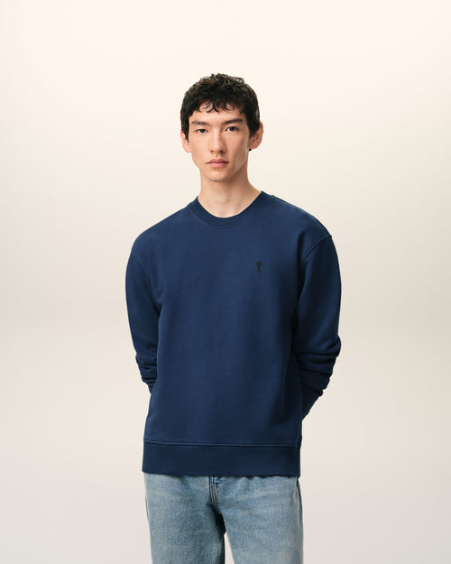 Blue Cotton Ami De Coeur Sweatshirt - 1 - Ami Paris