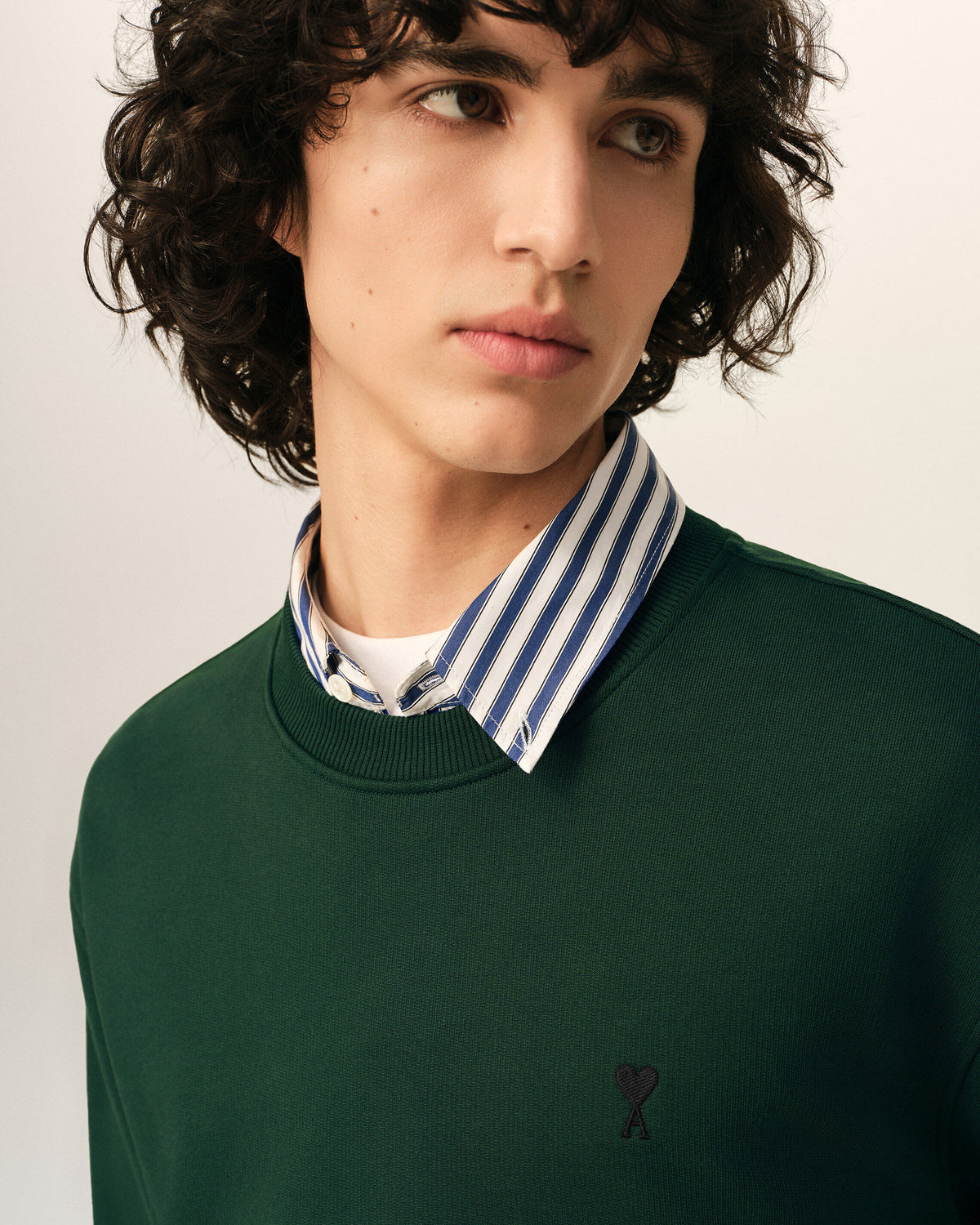 Green cotton sweatshirt with Ami de Coeur - 4