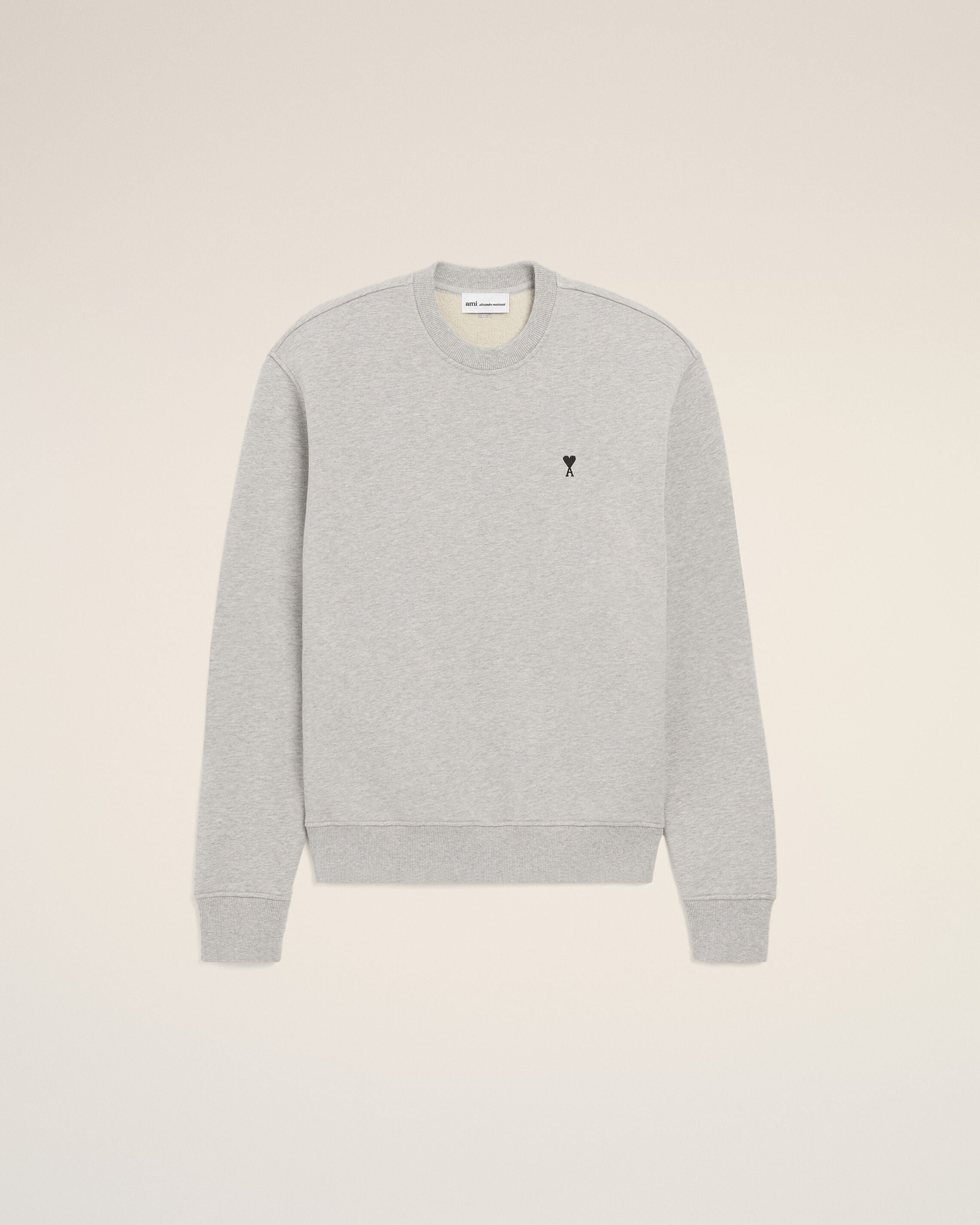 HEATHER ASH GREY Grey Cotton Zipped Ami De Coeur Hoodie | AMI PARIS