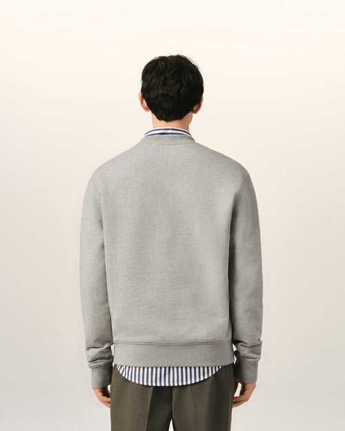 Grey cotton sweatshirt with Ami de Coeur - Man - 5 - AMI Paris - Ami Paris