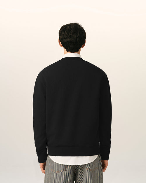 Black Cotton Ami De Coeur Sweatshirt - Man - 5 - AMI Paris - Ami Paris
