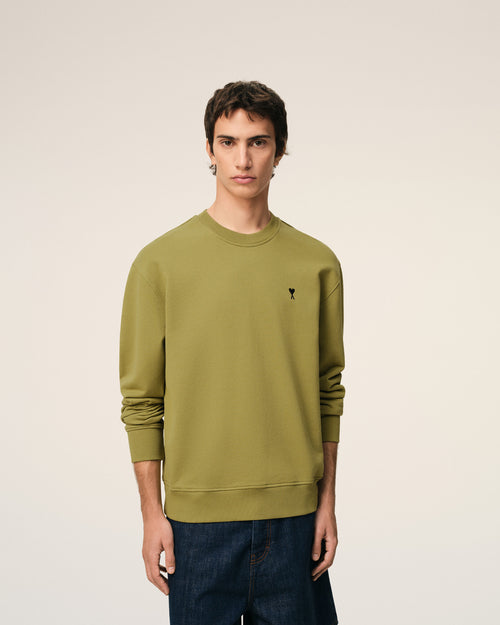 Green Cotton Ami De Coeur Sweatshirt - Man - 3 - AMI Paris - Ami Paris
