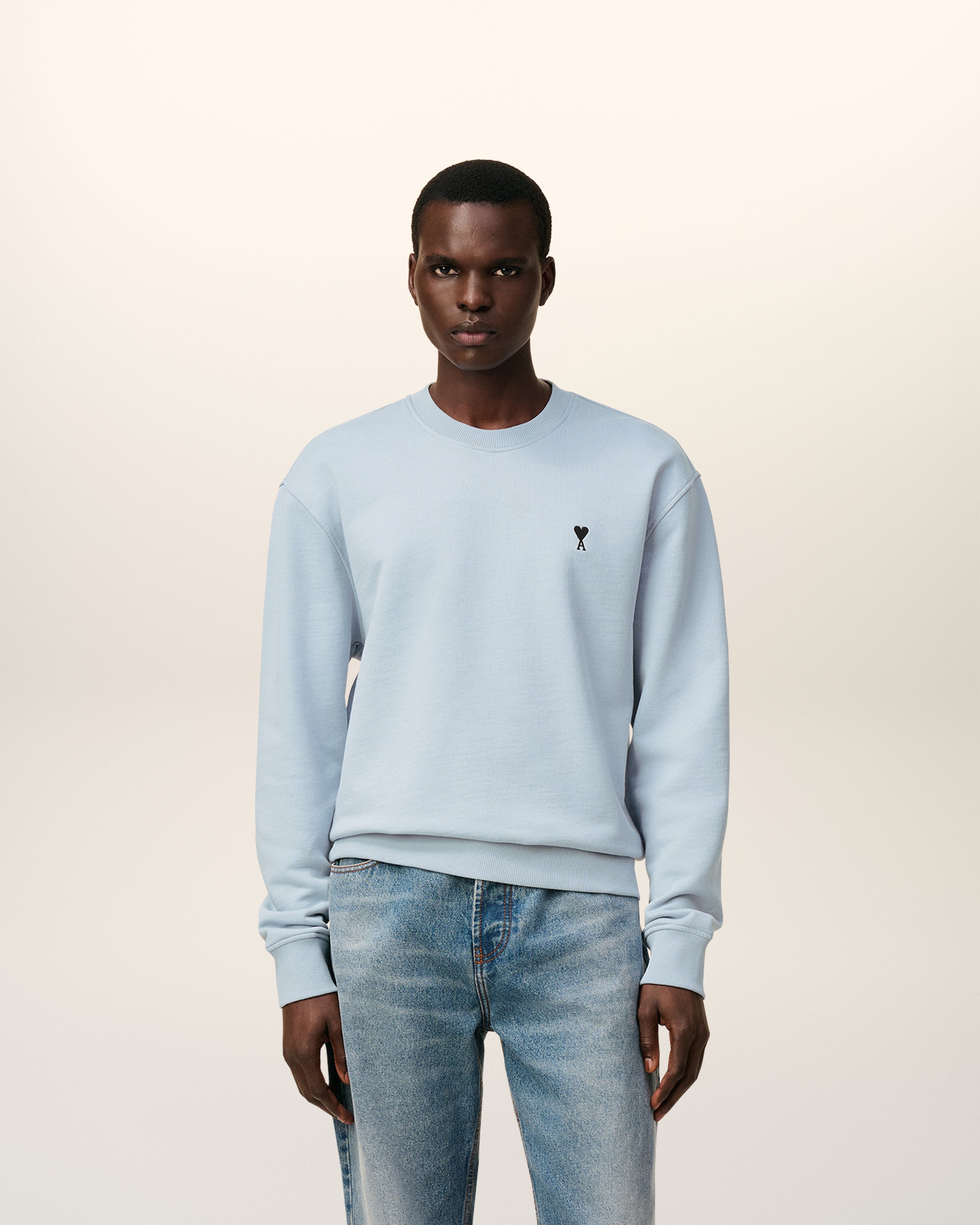 4506-SKY Blue Cotton Ami De Coeur Sweatshirt | AMI PARIS