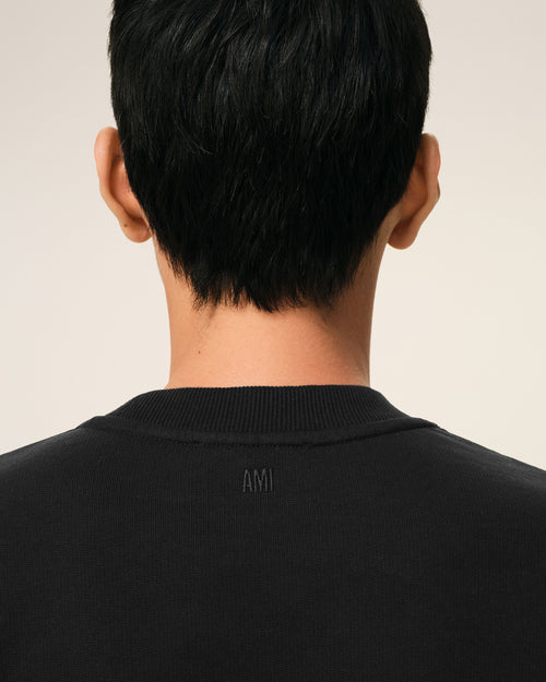 Black Cotton Ami De Coeur Sweatshirt - Man - 4 - AMI Paris - Ami Paris