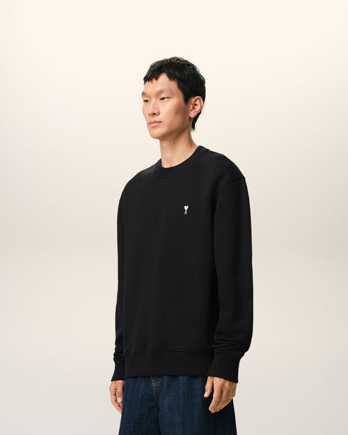 Black Cotton Ami De Coeur Sweatshirt - Man - 5 - AMI Paris - Ami Paris