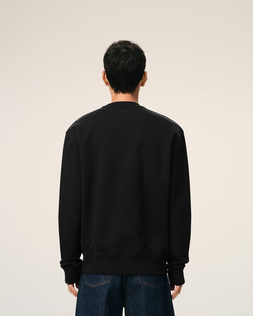 Black Cotton Ami De Coeur Sweatshirt - Man - 5 - AMI Paris - Ami Paris