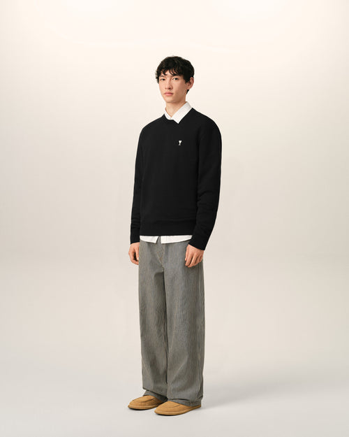 Black Cotton Ami De Coeur Sweatshirt - Man - 6 - AMI Paris - Ami Paris