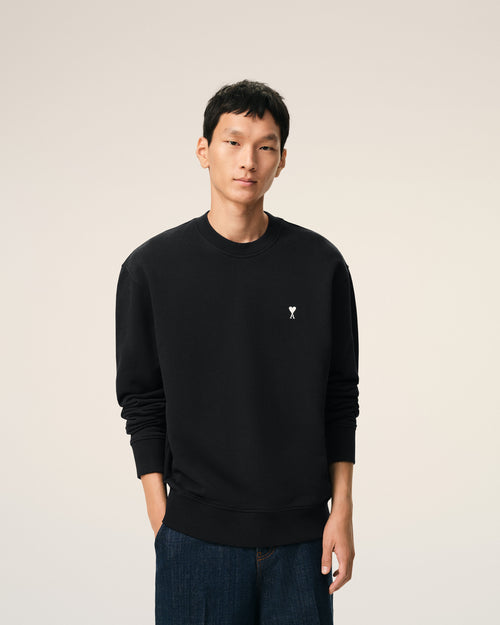 Black Cotton Ami De Coeur Sweatshirt - Man - 3 - AMI Paris - Ami Paris