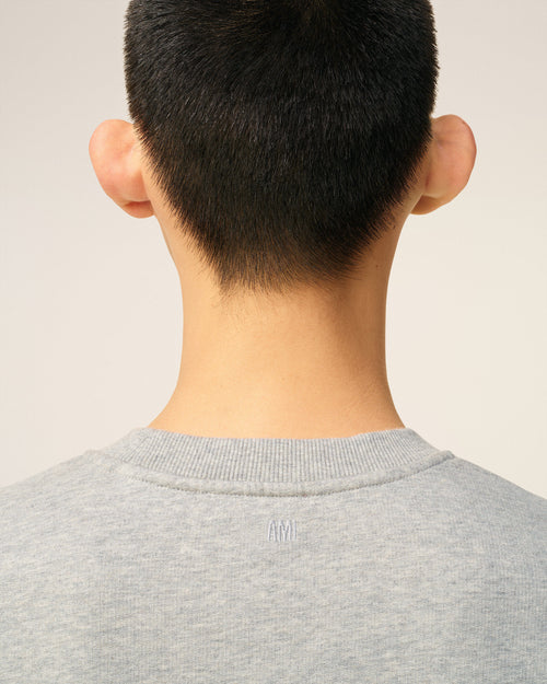 Grey Cotton Contrasted Ami De Coeur Sweatshirt - Man - 4 - AMI Paris - Ami Paris