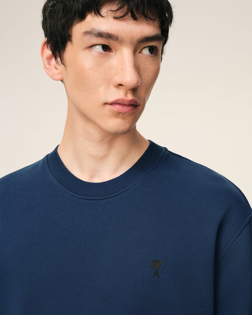 Blue Cotton Ami De Coeur Sweatshirt - 4 - Ami Paris