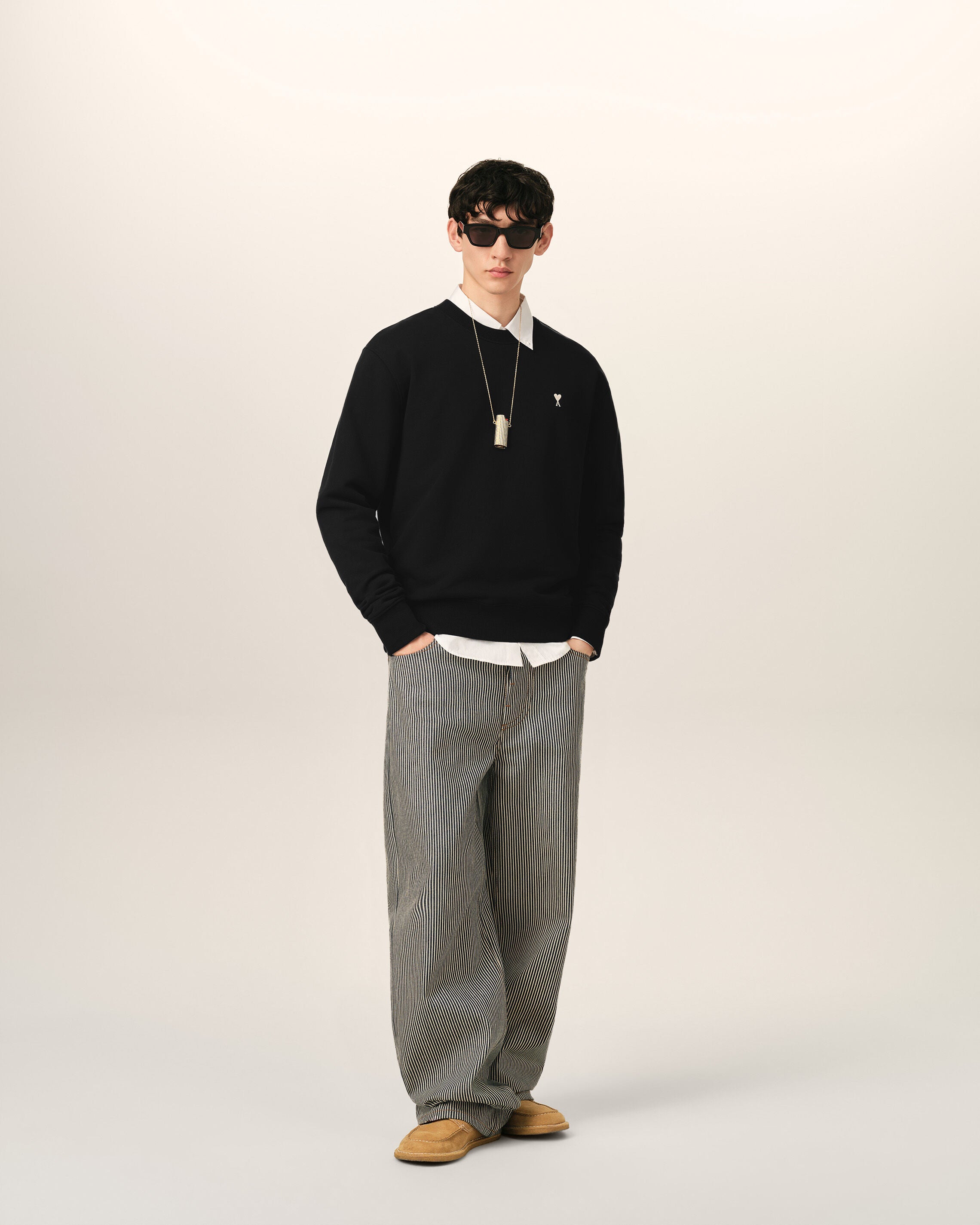 Black Cotton Ami De Coeur Sweatshirt - 3