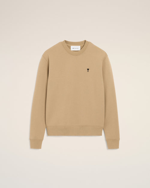 Sudadera Ami de Cœur de algodón beige - BEIGE MASTIC/NEGRO - Ami Paris