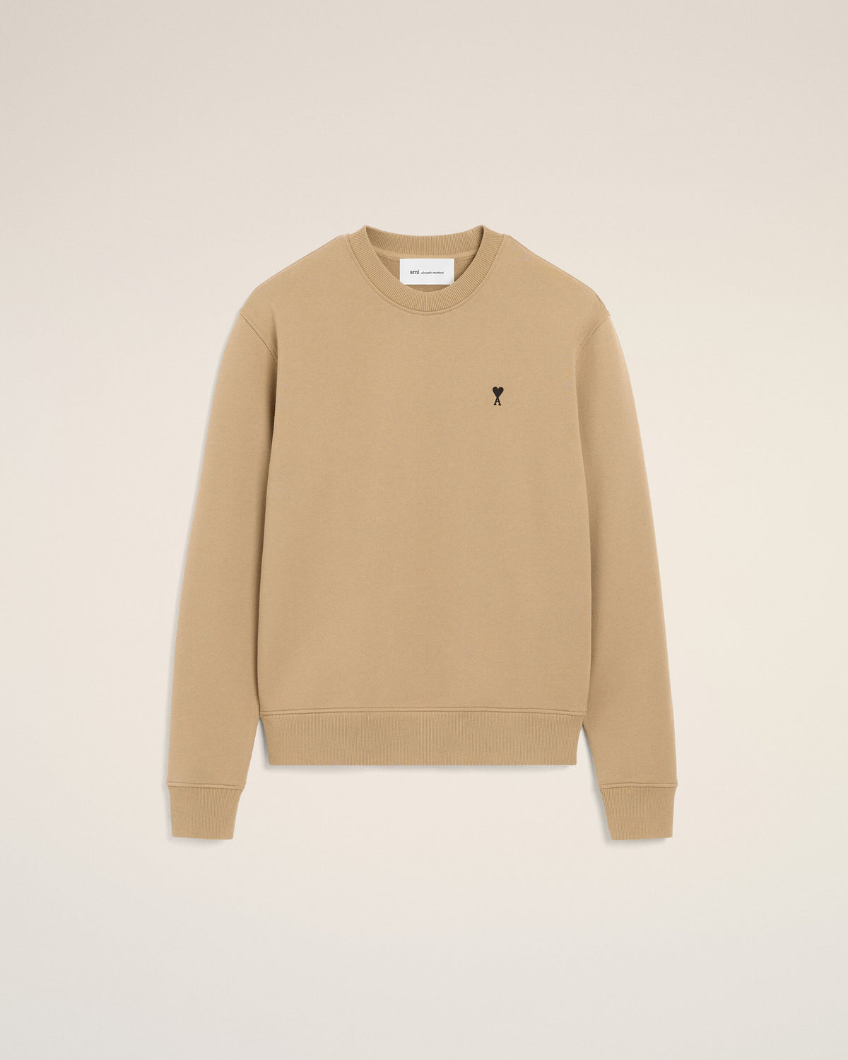 Beige cotton sweatshirt with Ami de Coeur - 1