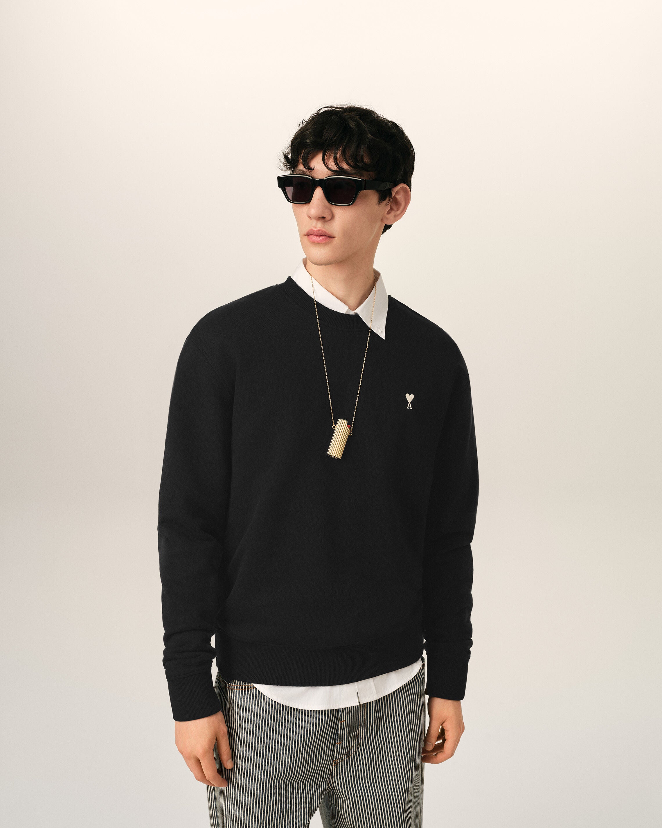 Black Cotton Ami De Coeur Sweatshirt - 2
