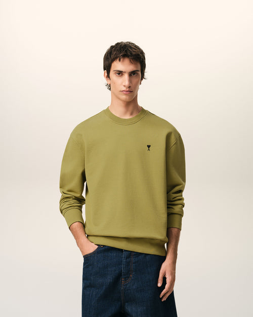 Green Cotton Ami De Coeur Sweatshirt - 1 - Ami Paris